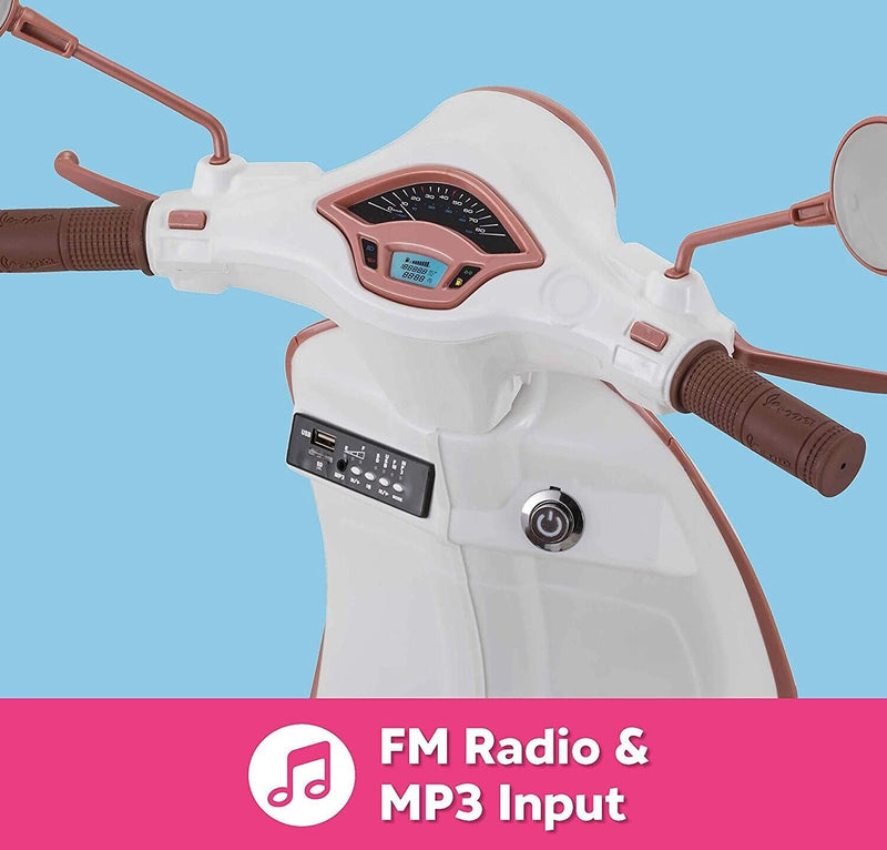 Disney Princess Vespa Scooter Electric Ride On Toy for Toddlers Ages 3-5