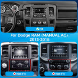 VISION 9” Custom-Fit Car Stereo for Dodge Ram Manual AC 2013-2018