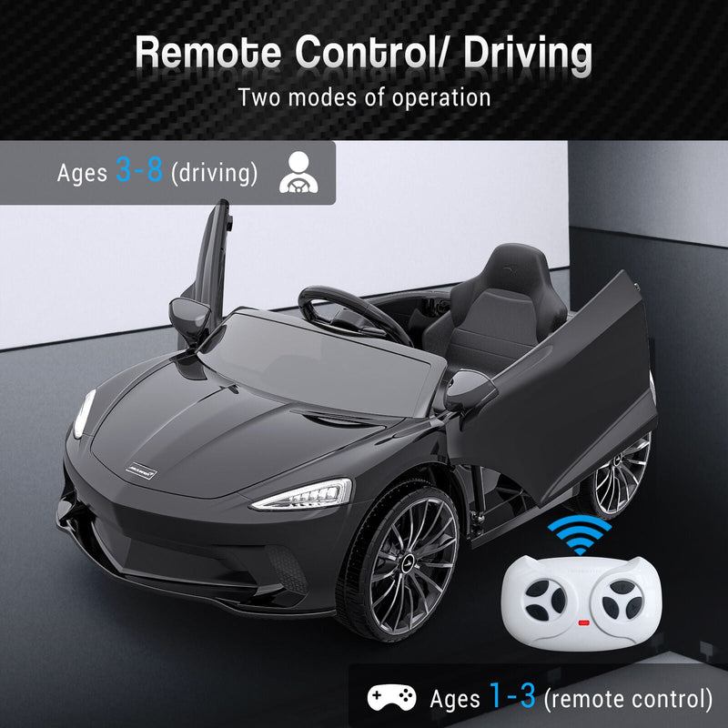 Double Door 12V Electric Ride-On Car for Kids with 2 Speed Options