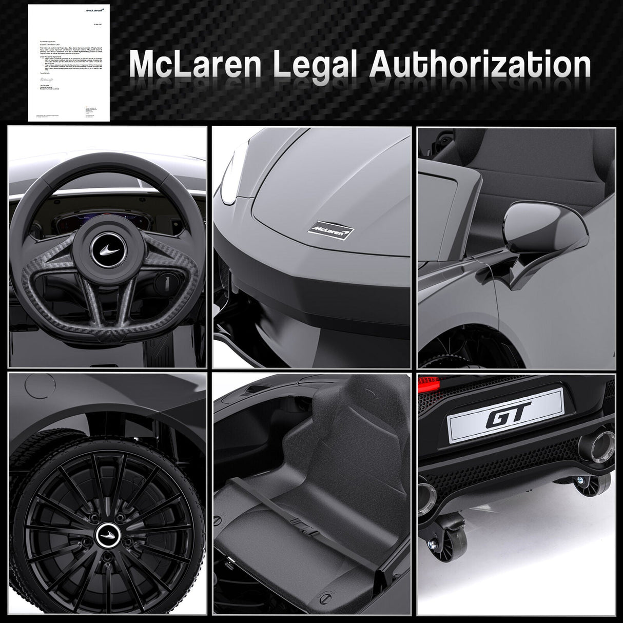 Double Door 12V Electric Ride-On Car for Kids with 2 Speed Options