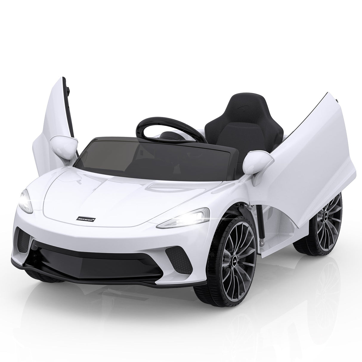 Double Door 12V Electric Ride-On Car for Kids with 2 Speed Options