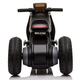 Double Drive 6V Kids Electric Motorcycle with 3 Wheels - Black