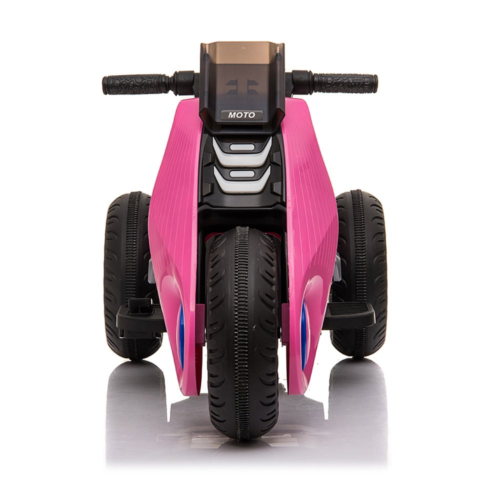 Double the Fun: Pink 3-Wheel Electric Motorcycle for Kids