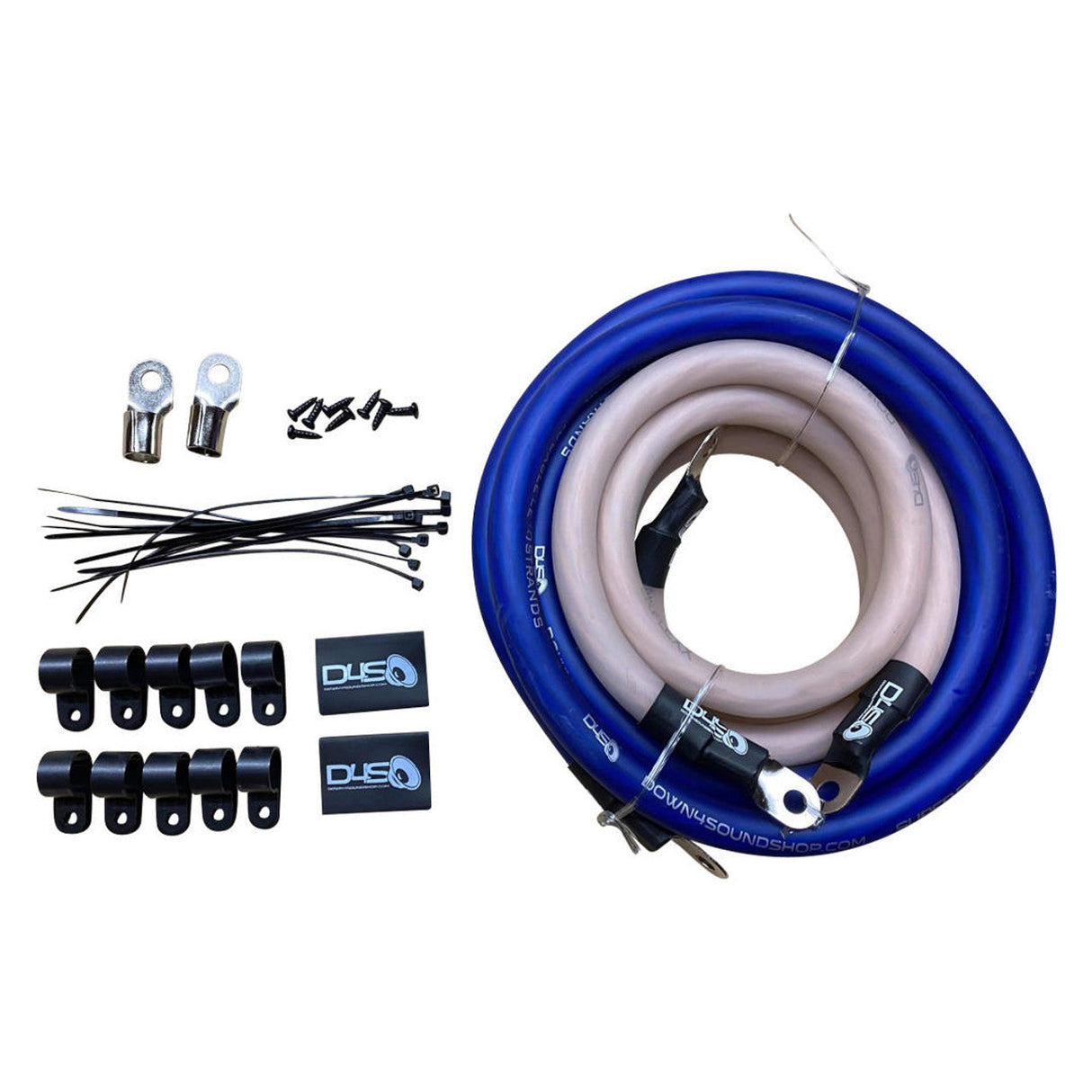 Down4Sound BIG 3 Kit - 0 Gauge Silver Tinned OFC 100% Copper Down4Sound