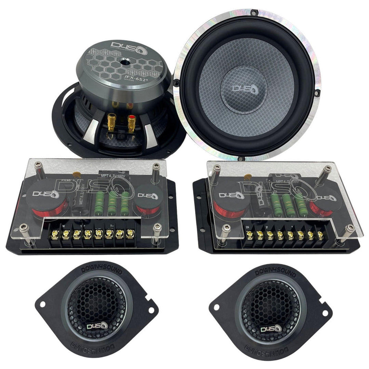 Down4Sound JFX652S 6.5" 300W RMS 2-Way Component Speakers (Pair) Down4Sound