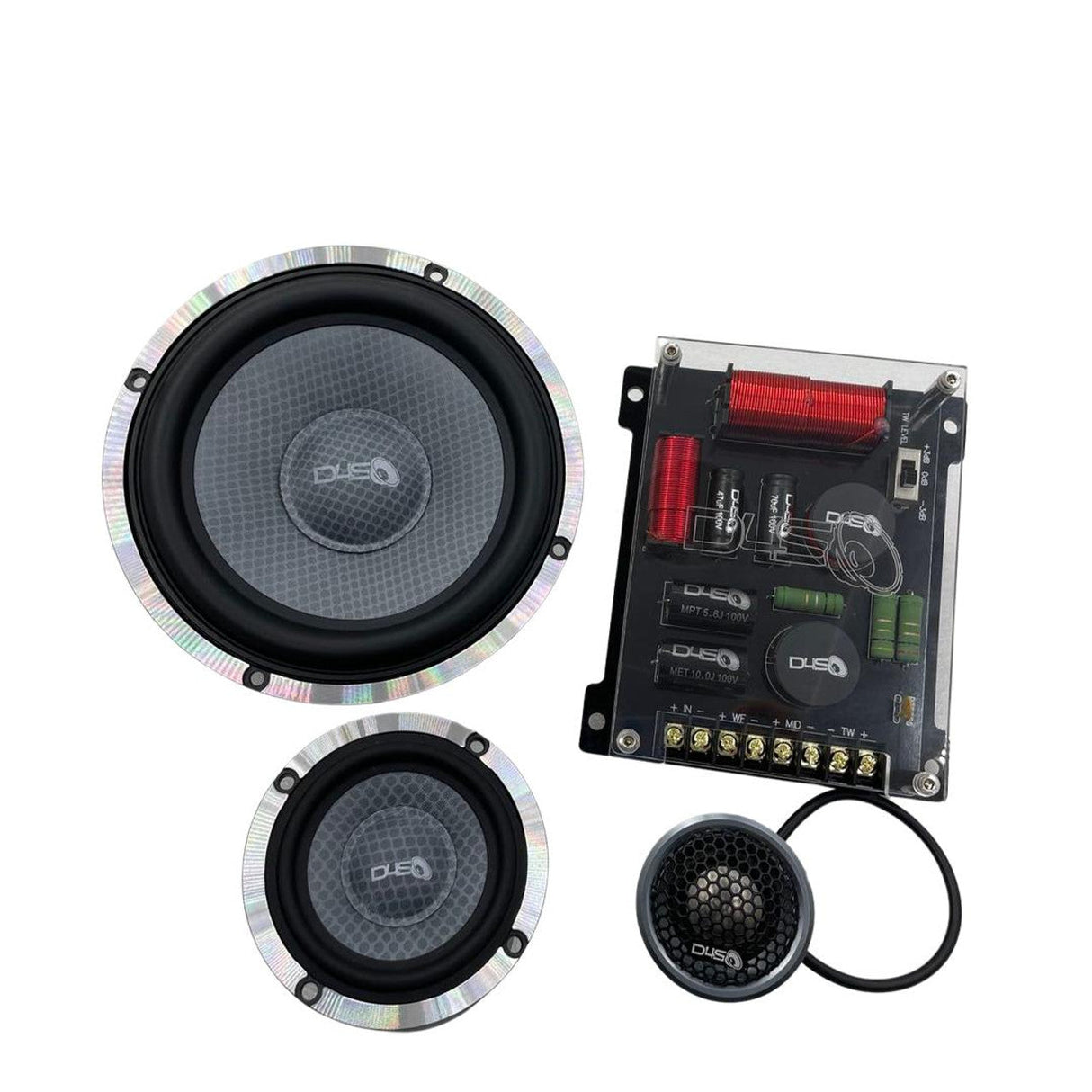 Down4Sound JFX653S 6.5" 300W RMS 3-Way Component Speakers (Pair) Down4Sound