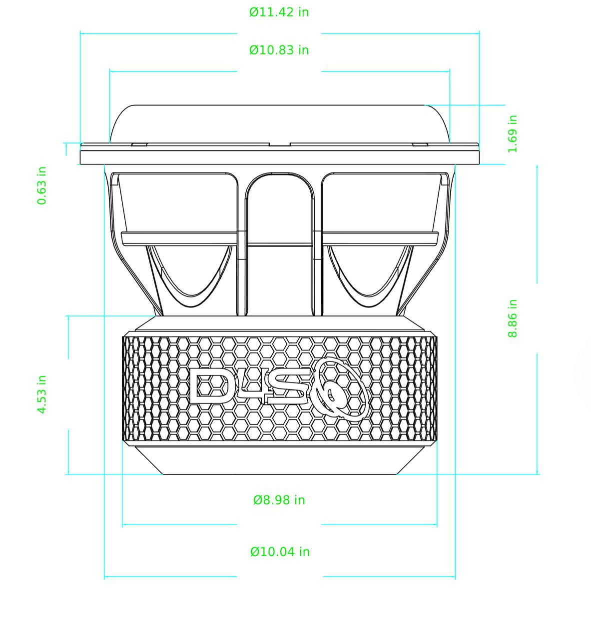 Down4Sound DVX 10" 1700W RMS Subwoofer DVC Down4Sound