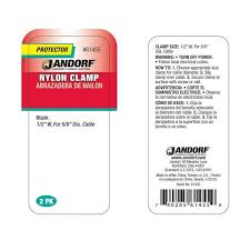 JANDORF CLAMP Nylon Blk 1/2x5/8 2 PK 61455 Jandorf