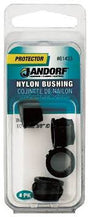Jandorf Conduit Bushing, Nylon, Black, 3/8 in Dia Panel Hole, 0.45 in Thick Panel 4pk #61433 Jandorf