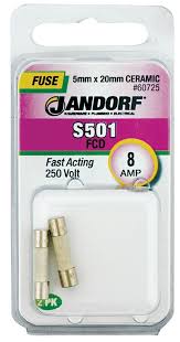 Jandorf Fast Acting 250 Volt 8 Amp Fuse #60725 Jandorf