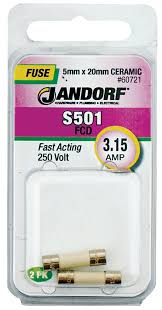 Jandorf Fast Acting 250 Volt 3.15 Amp Fuse #60721 Jandorf