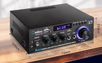 AK45 Stereo Audio Amplifier,300W Home 2 Channel Wireless Bluetooth 5.0 Power Amplifier System TekShack
