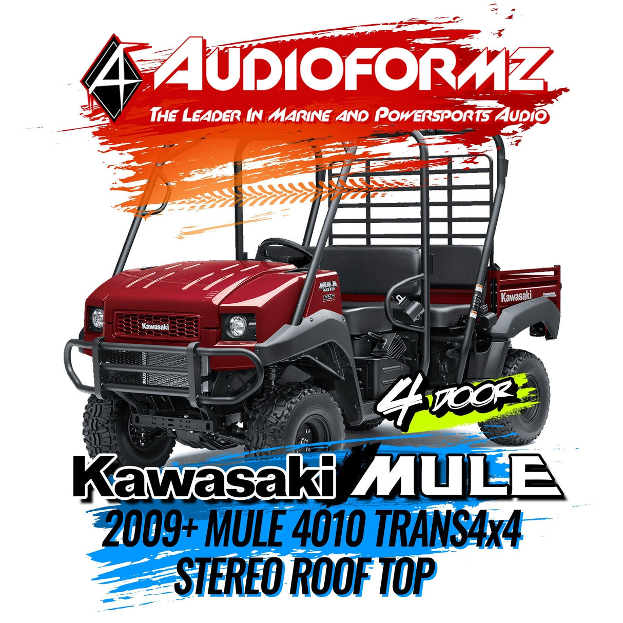 2009+ Kawasaki Mule 4010 Trans4x4 Stereo Tops (4-Door) Kawasaki