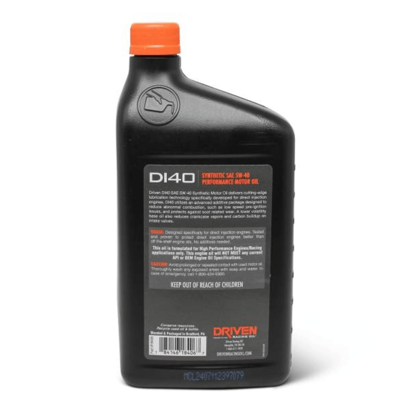Driven Racing Oil DI40 5W-40 Synthetic Direct Injection Performance Motor Oil (18406)
