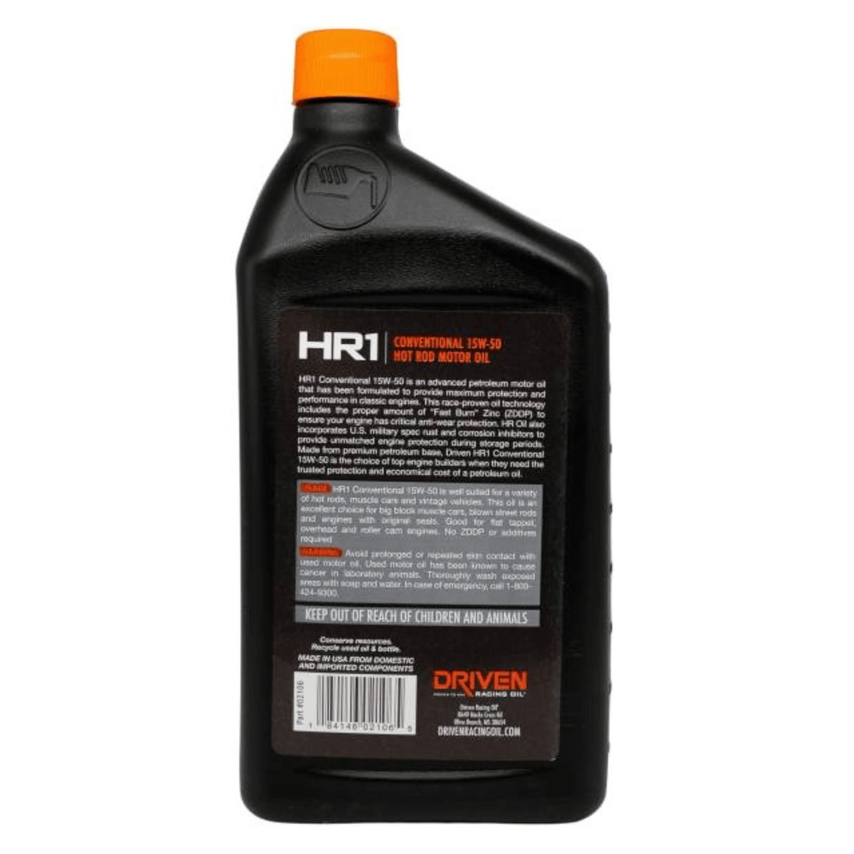 Driven Racing Oil HR1 15W-50 Conventional Hot Rod Oil (02106)