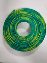25 FT 3/4" GREEN WITH YELLOW STRIPE PET EXPANDO SLEEVING BRAID AC/DC WIRE AND SUPPLY