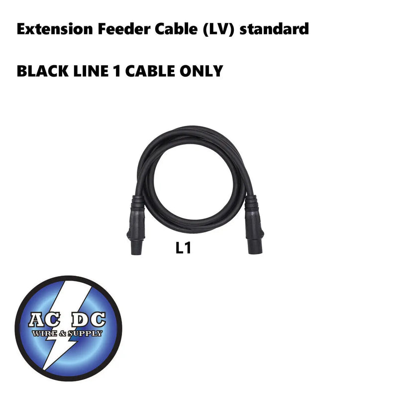 Extension Feeder Stage and lighting Cable 5 ft 4/0 L1 BLACK (LV) standard 405A ACDCWIREANDSUPPLY
