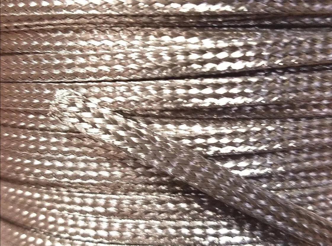 Stainless Steel FLAT Braid Sleeving 304 - 3/16" - length 250 ft REEL USA MADE AC/DCWIREANDSUPPLY