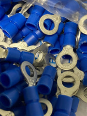 Blue 16-14 Gauge Wire Ring Terminals Vinyl Connectors Eyelet - YOU CHOOSE SIZE - Unbranded