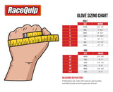 RaceQuip 355002RQP black short gauntlet Nomex race gloves - detail view