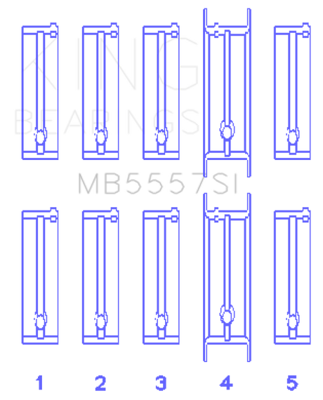 King Engine Bearings Chevrolet 121Ci/Ln2 134Ci (Size +0.50mm) Main Bearing Set