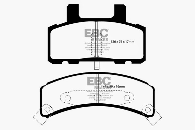 EBC 97-99 Cadillac Deville 4.6 (Rear Drums) Yellowstuff Front Brake Pads