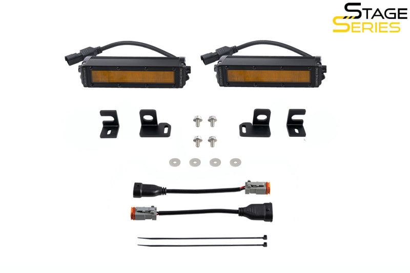 Diode Dynamics 2024+ Toyota Tacoma SS6 LED Fog Light Kit - Amber Wide