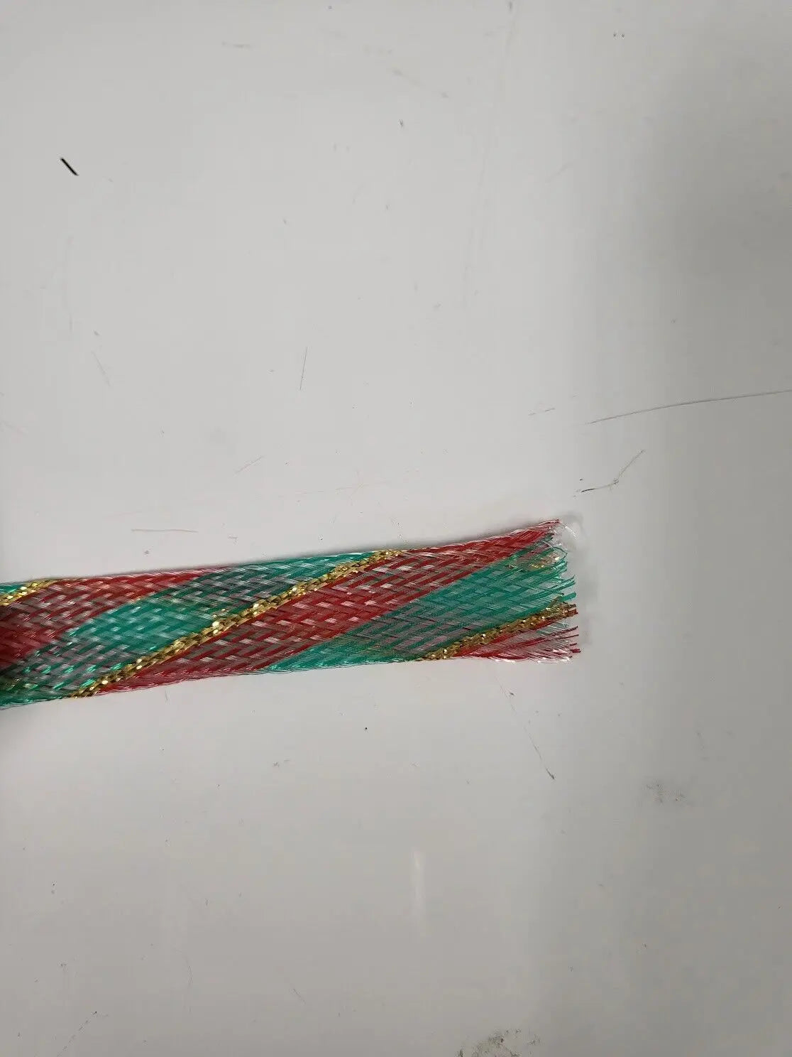 25 FT 3/4" HOLIDAY GREEN RED GOLD STRIPE PET EXPANDO SLEEVING BRAID AC/DC WIRE AND SUPPLY