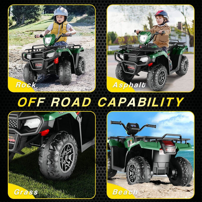 Electric 4-Wheeler Quad for Kids - 12V Battery Powered Ride-On with Dual Speeds