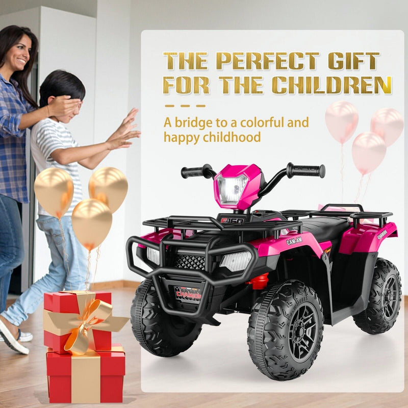 Electric 4-Wheeler Quad for Kids - 12V Battery Powered Ride-On with Dual Speeds