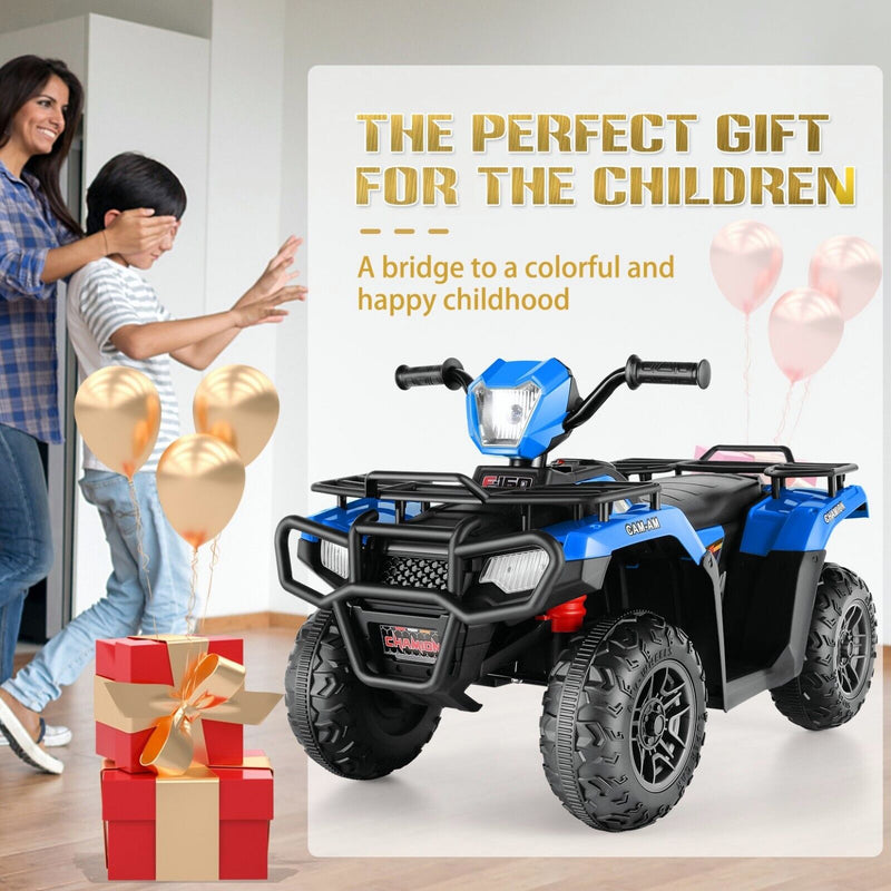 Electric 4-Wheeler Quad for Kids - 12V Battery Powered Ride-On with Dual Speeds