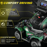 Electric 4-Wheeler Quad Car for Kids with MP3 & Light - 12V Battery Powered