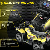 Electric 4-Wheeler Quad Car for Kids with MP3 & Light - 12V Battery Powered