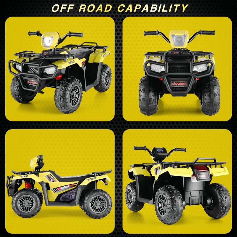 Electric 4-Wheeler Quad Car for Kids with MP3 & Light - 12V Battery Powered