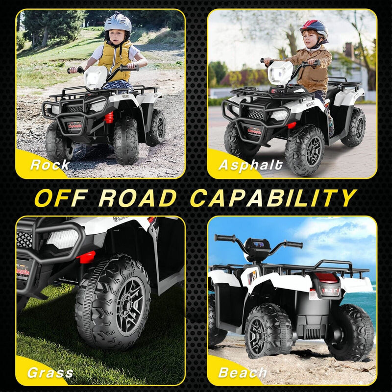 Electric 4-Wheeler Quad Car for Kids with MP3 & Light - 12V Battery Powered