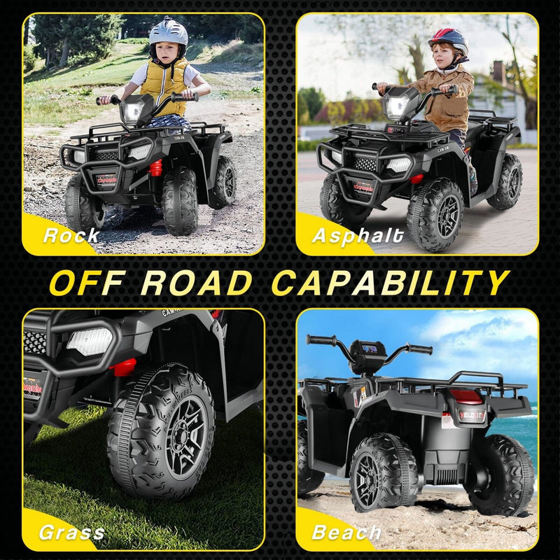 Electric 4-Wheeler Quad Car for Kids with MP3 & Light - 12V Battery Powered