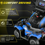 Electric 4-Wheeler Quad Car for Kids with MP3 & Light - 12V Battery Powered