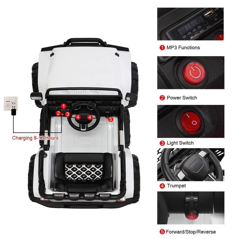 Electric 12V Kids Ride On Car with Remote Control and LED Lights - Perfect Gift for Little Drivers!