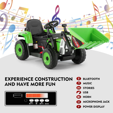 Electric 12V Kids Ride-On Excavator Truck with Music, Lights, and Remote Control