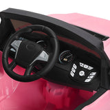 Electric 12V Kids Ride On Pickup Truck with MP3, LED Lights, and 6 Wheels in White and Pink