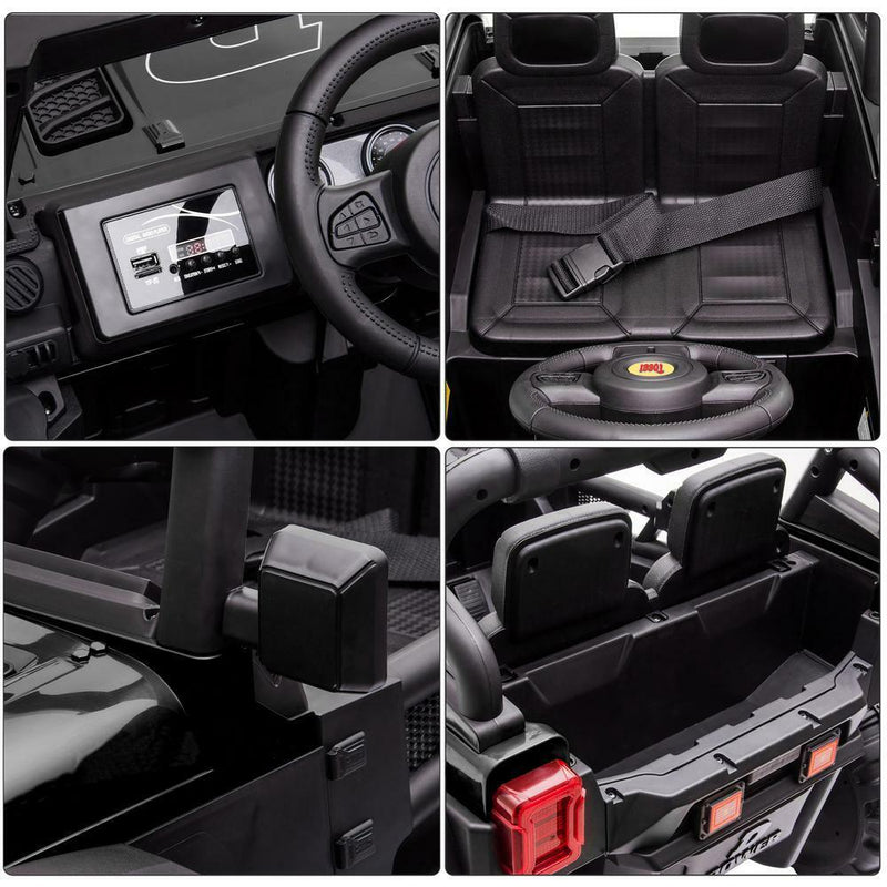 Electric 12V Off-Road Car with Remote Control - Black
