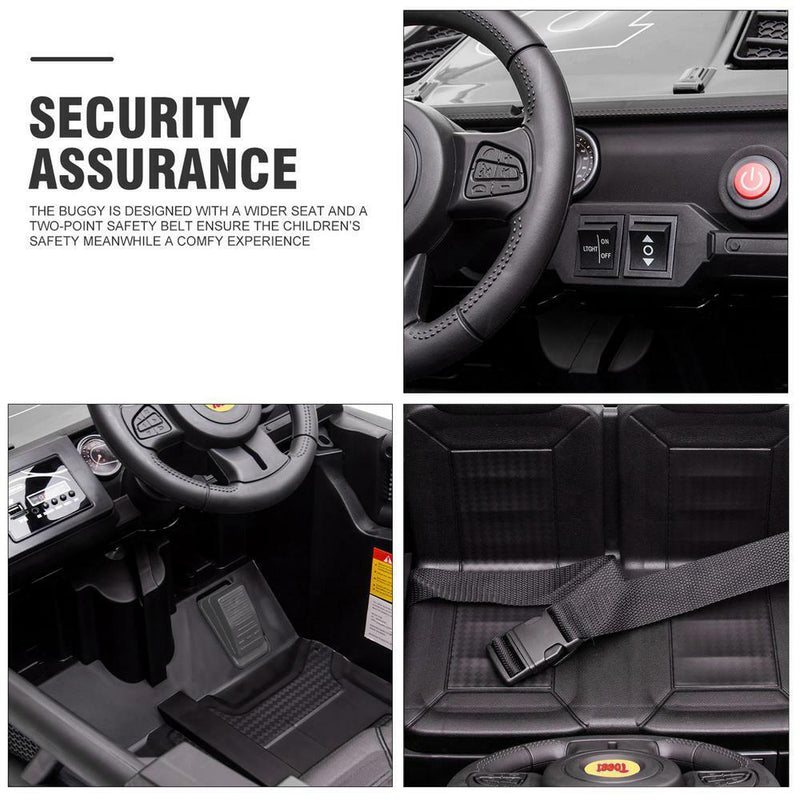 Electric 12V Off-Road Car with Remote Control - Black