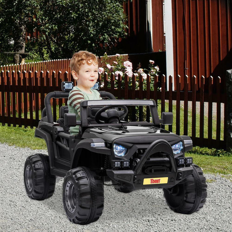 Electric 12V Off-Road Car with Remote Control - Black