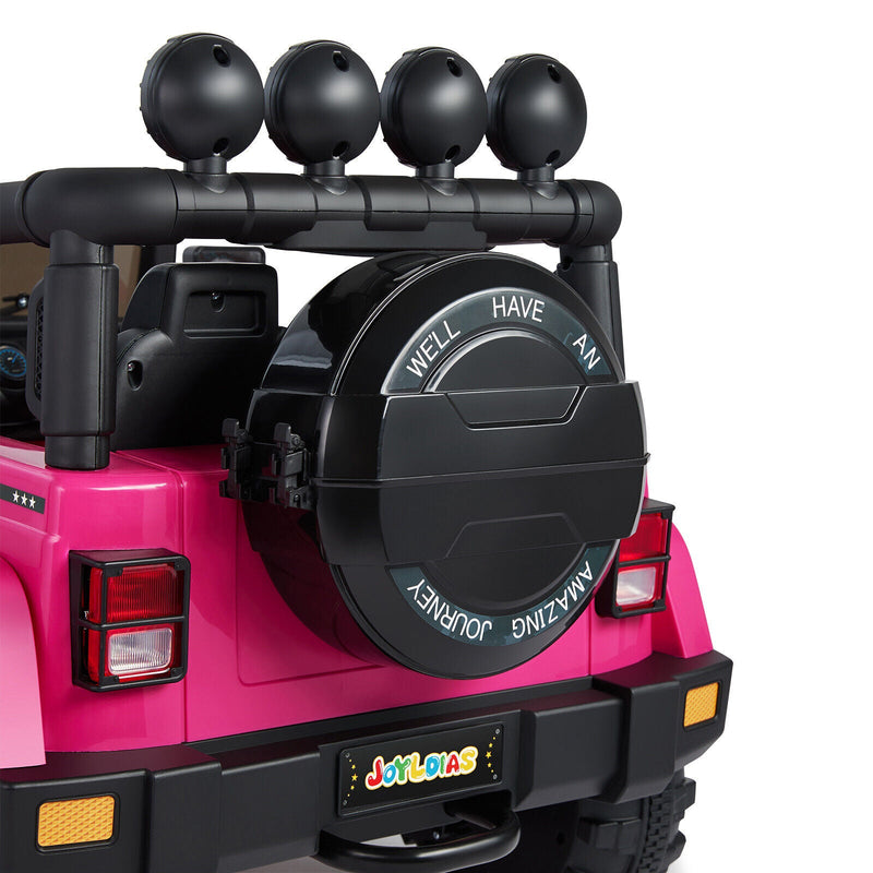 Electric 12V Pink Kids Ride On Jeep with USB, LED, Bluetooth, and RC Control