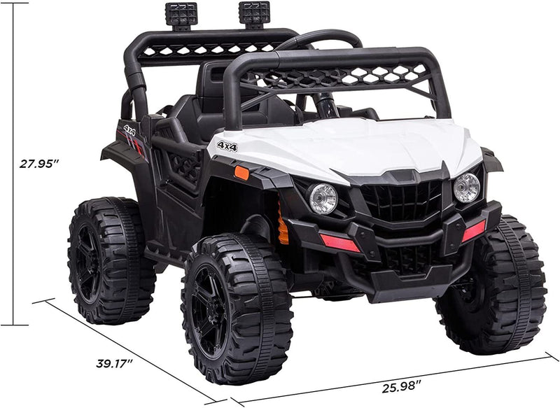 Electric 2-Seater Jeep for Kids with MP3 and LED Lights - 12V Battery Powered for Safe Fun!