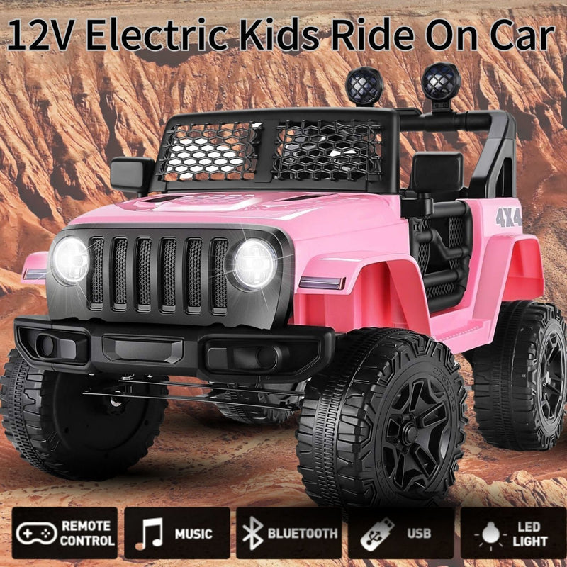 Electric 2-Seater Jeep Toy with MP3, Remote Control, and LED Lights - 12V 7AH Power for Kids
