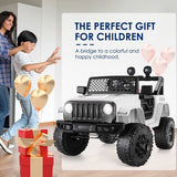 Electric 12V Kids Ride-On Truck with MP3, LED Lights, and Remote Control - 2 Seater Jeep Car