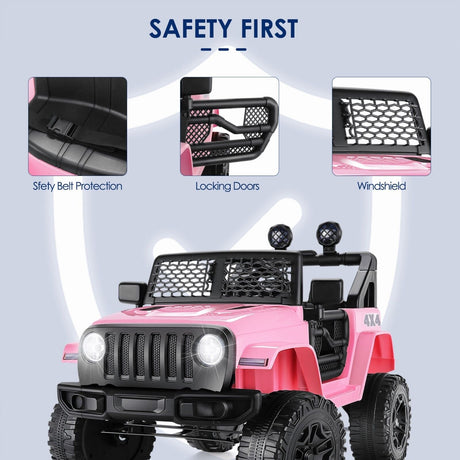 2022 Electric 12V Kids Ride on Truck Car Jeep with MP3, LED Lights, and Remote Control - Seats 2