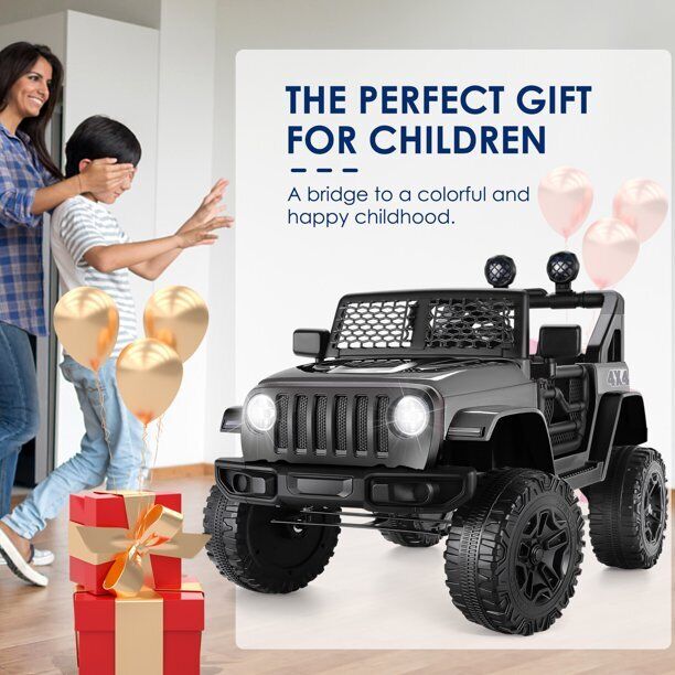 2-Seater Electric Ride-On Jeep with MP3 Player, LED Lights, and Remote Control for Kids - 12V USA Model