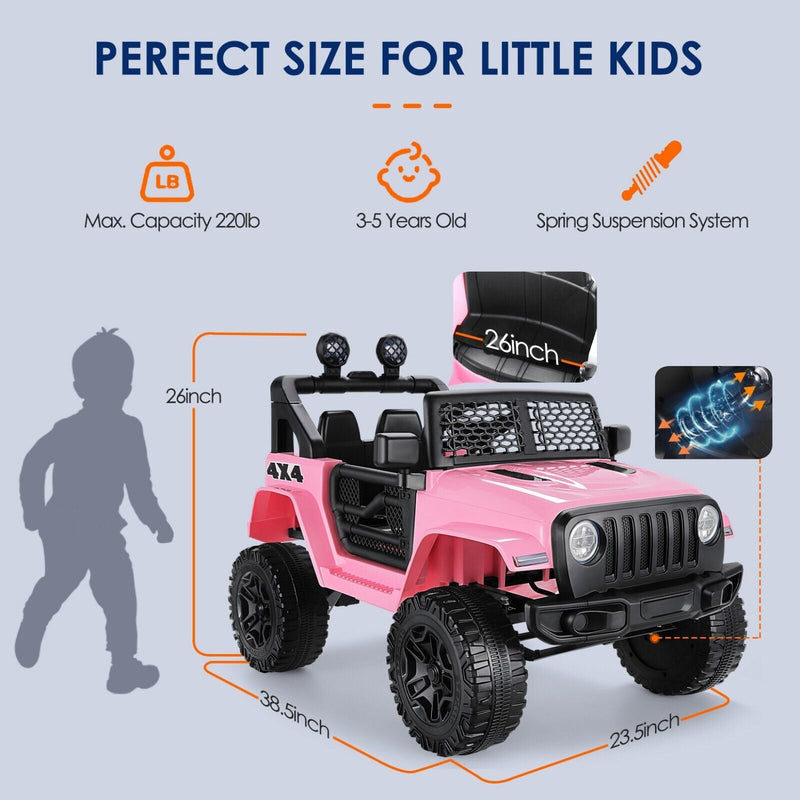 2-Seater Electric Ride-On Truck for Kids with Remote Control, MP3 Player, and LED Lights